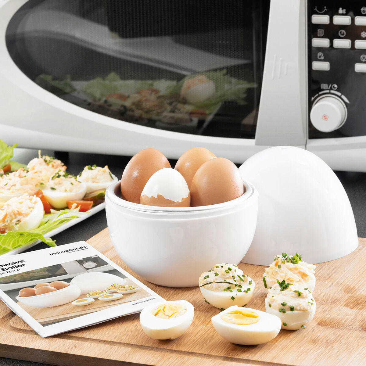 InnovaGoods Microwave Egg Boiler mit Recipe Booklet Boilegg – Ansicht 1