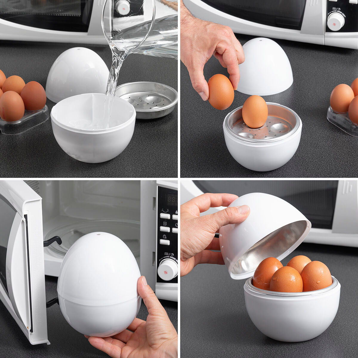 InnovaGoods Microwave Egg Boiler mit Recipe Booklet Boilegg – Ansicht 2