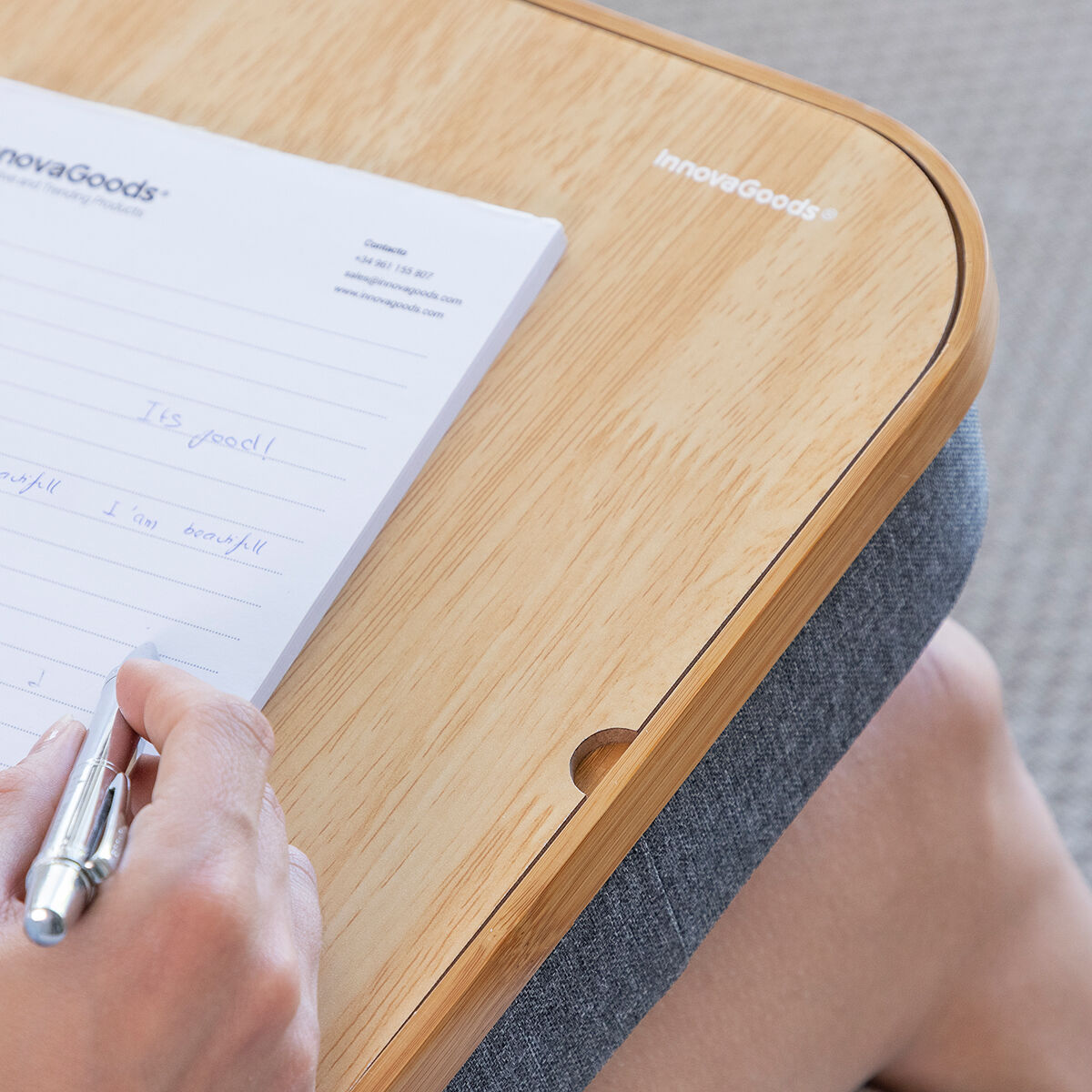 InnovaGoods Tragbar Notebook Desk mit Aufbewahrung Tablett Larage – Ansicht 8