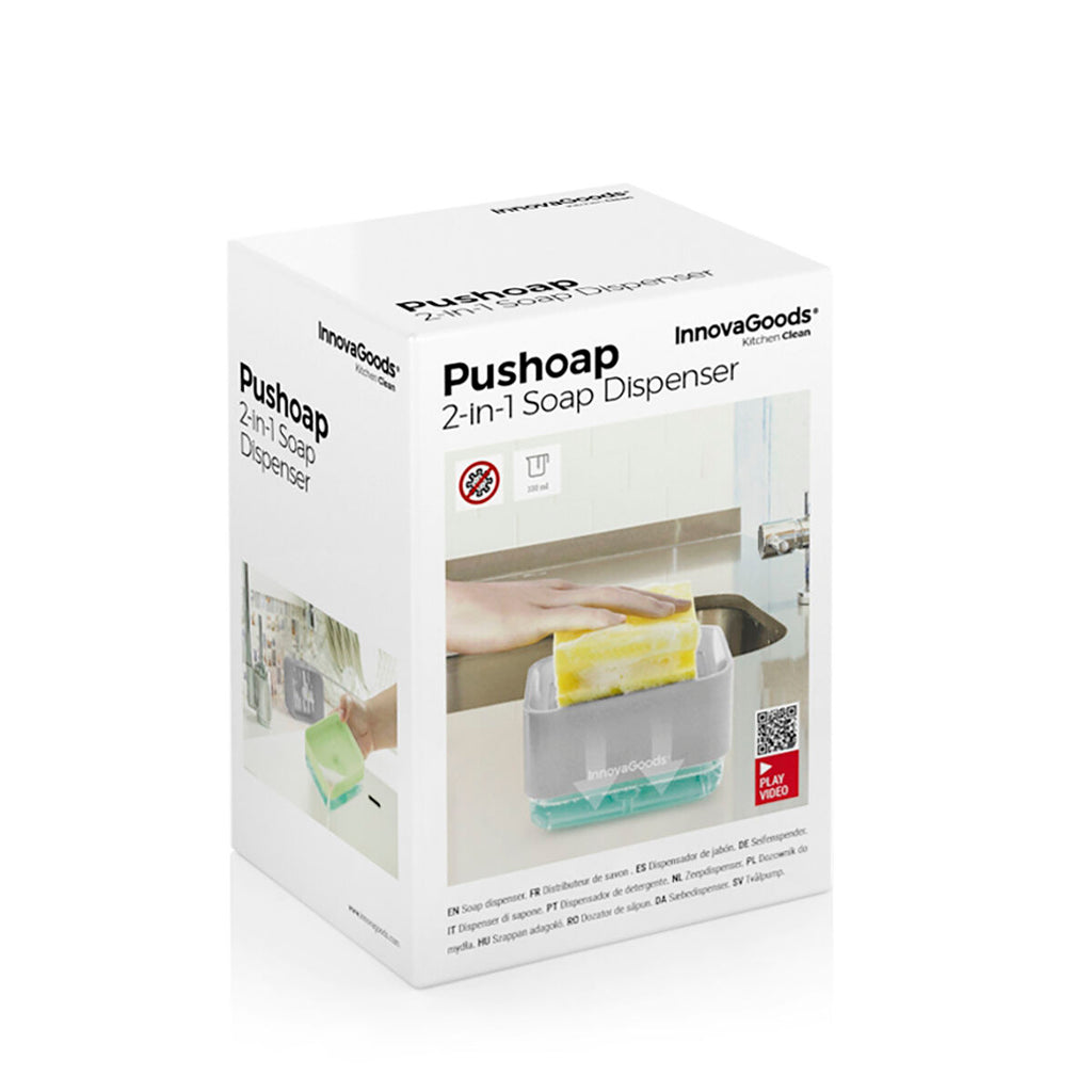 2-in-1 Soap Dispenser für the Küche Sink Pushoap InnovaGoods – Produktansicht 9