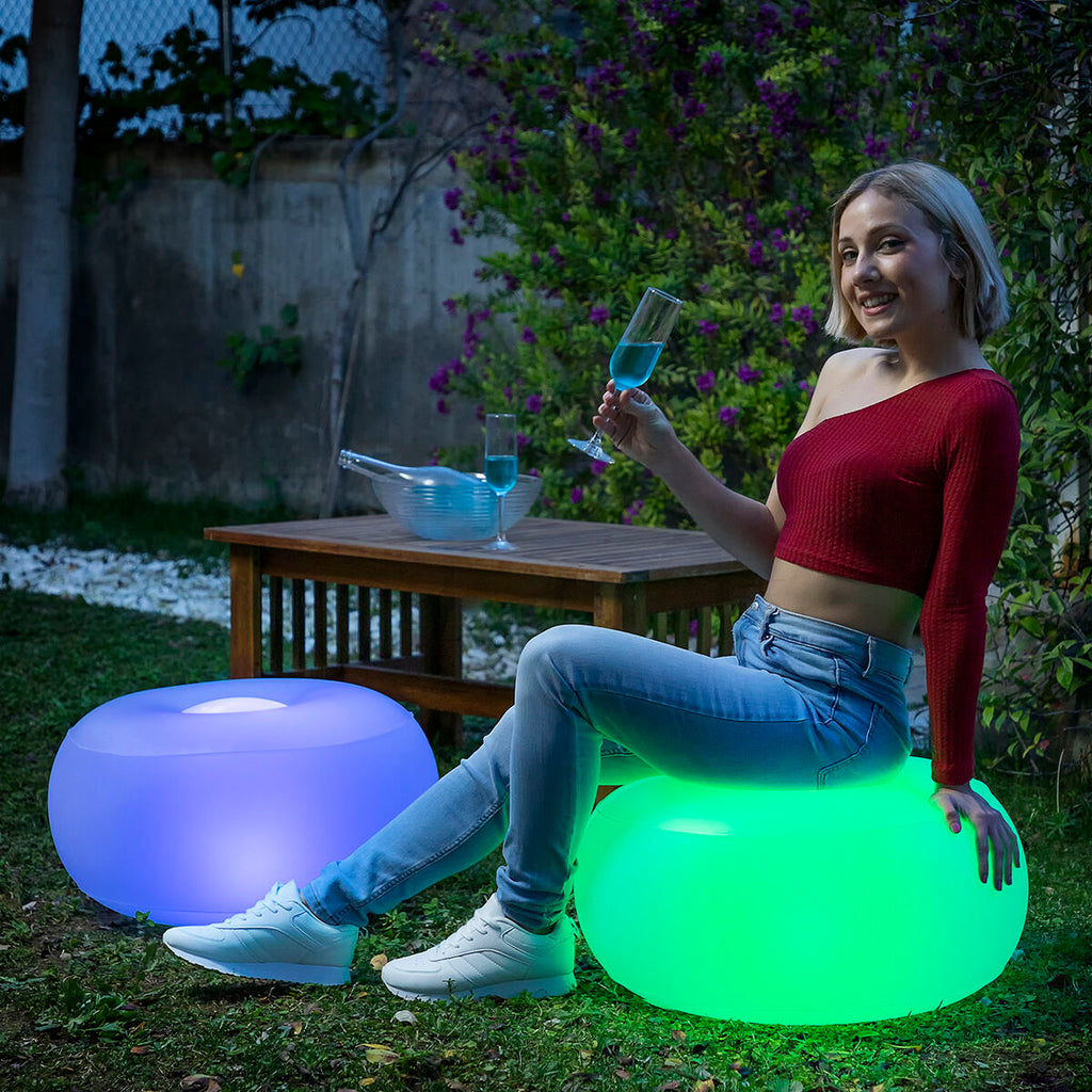 Aufblasbar Seat mit Mehrfarbig LED & Fern Steuerung Pulight InnovaGoods – Produktansicht 2
