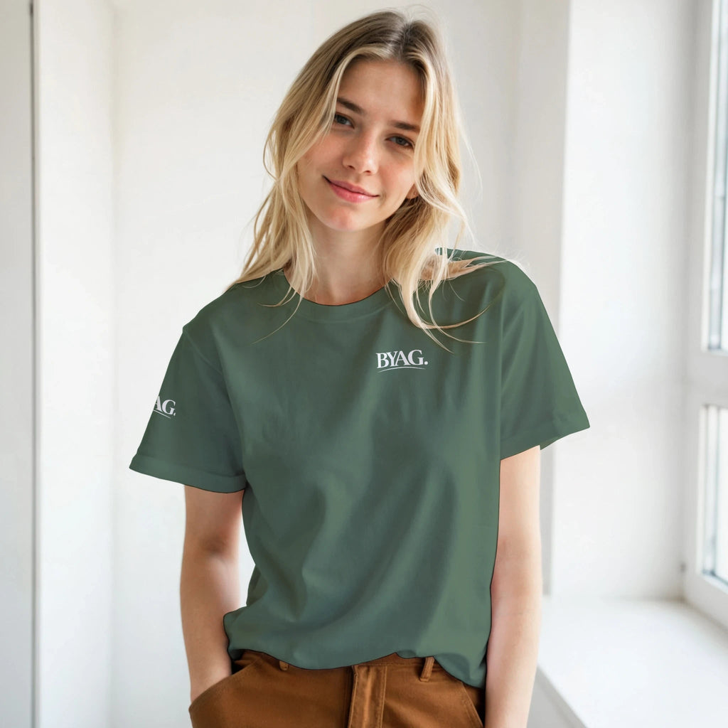 BYAG. Everyday Crewneck T-Shirt – Green - BYAG.DEPrint MaterialBYAG.DEBYAG.DE#original_value#S