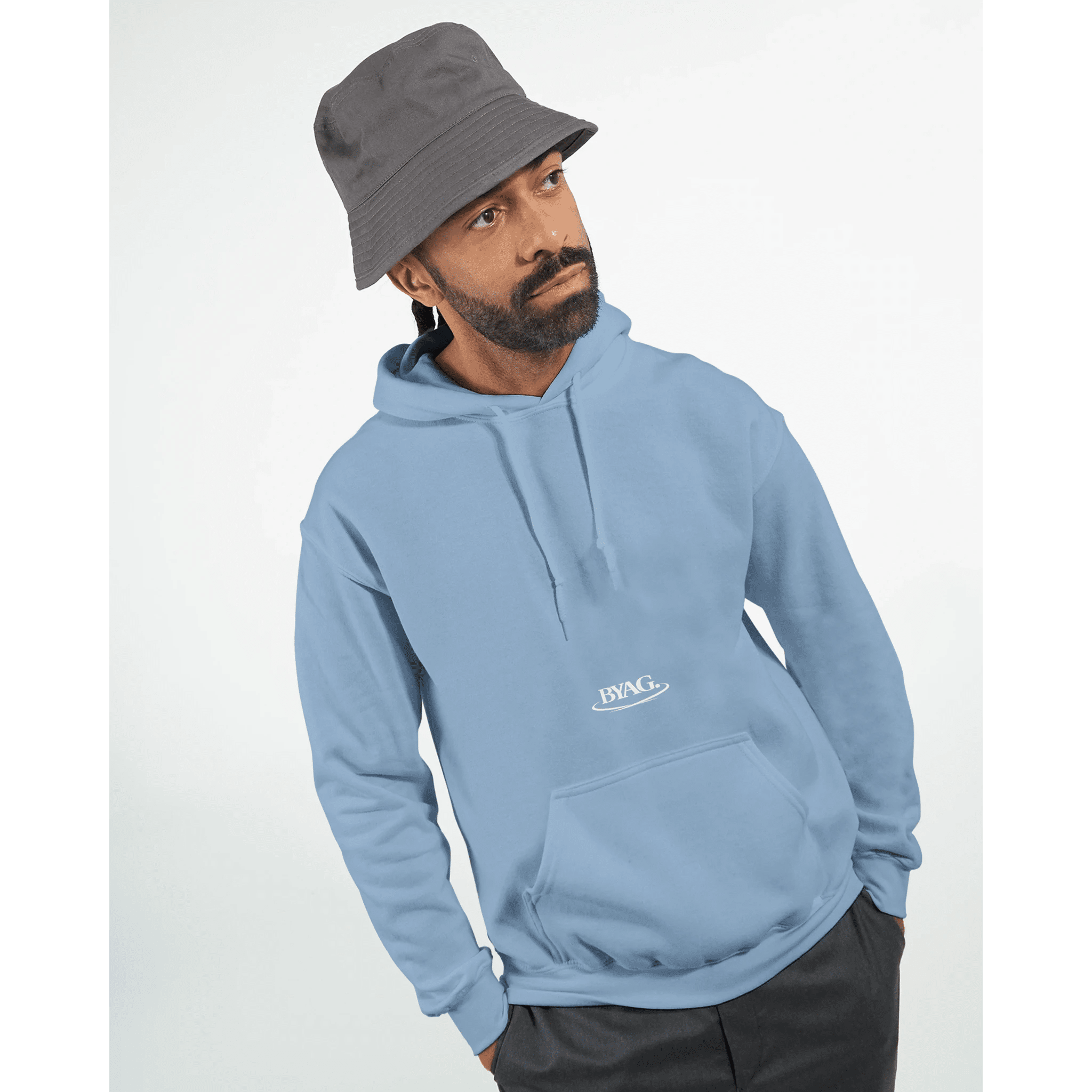 BYAG. Signature Hoodie – Soft Blue - BYAG.DEPrint MaterialBYAG.DEBYAG.DE#original_value#S