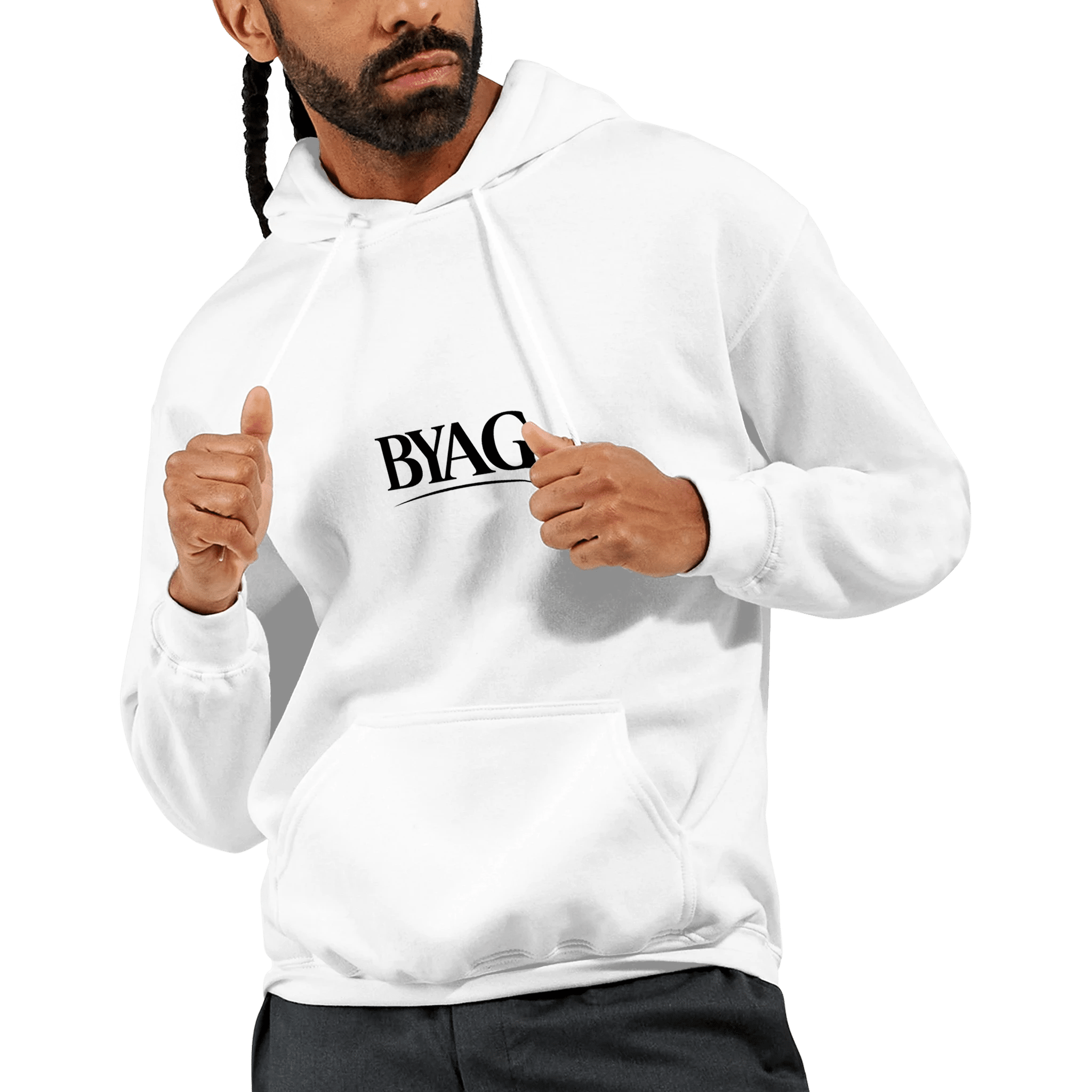 BYAG. Signature Hoodie – White - BYAG.DEPrint MaterialBYAG.DEBYAG.DE#original_value#White