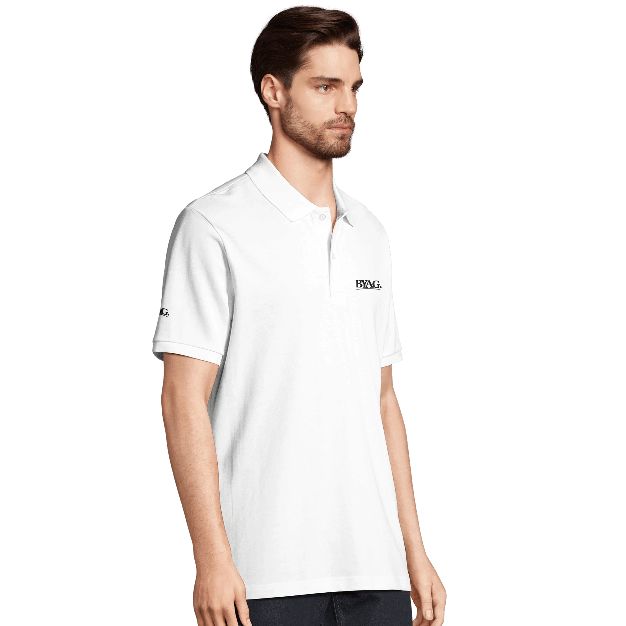 BYAG. Organic Polo Shirt – White - BYAG.DEPrint MaterialBYAG.DEBYAG.DE#original_value#XXS
