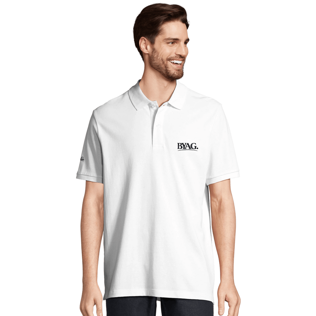 BYAG. Organic Polo Shirt – White - BYAG.DEPrint MaterialBYAG.DEBYAG.DE#original_value#XXS