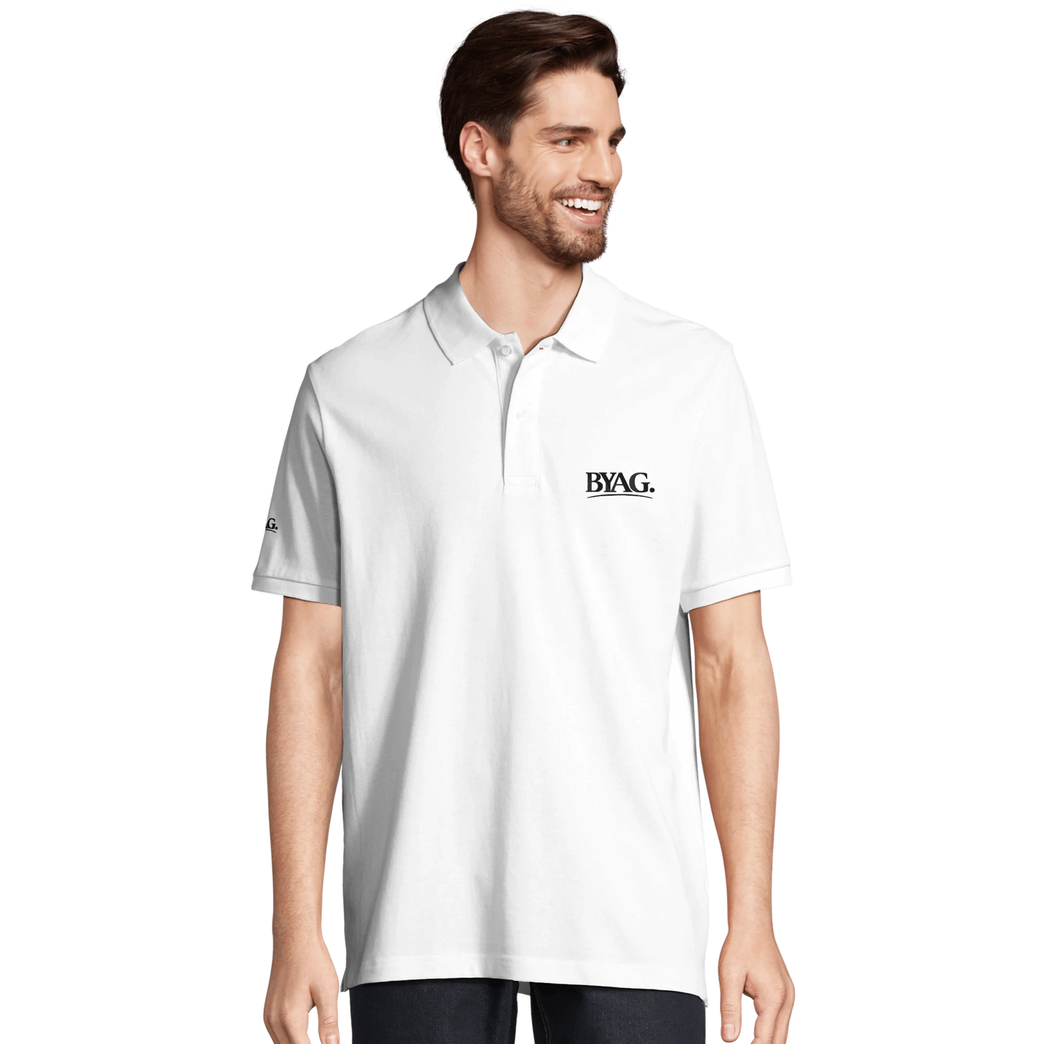 BYAG. Organic Polo Shirt – White - BYAG.DEPrint MaterialBYAG.DEBYAG.DE#original_value#XXS