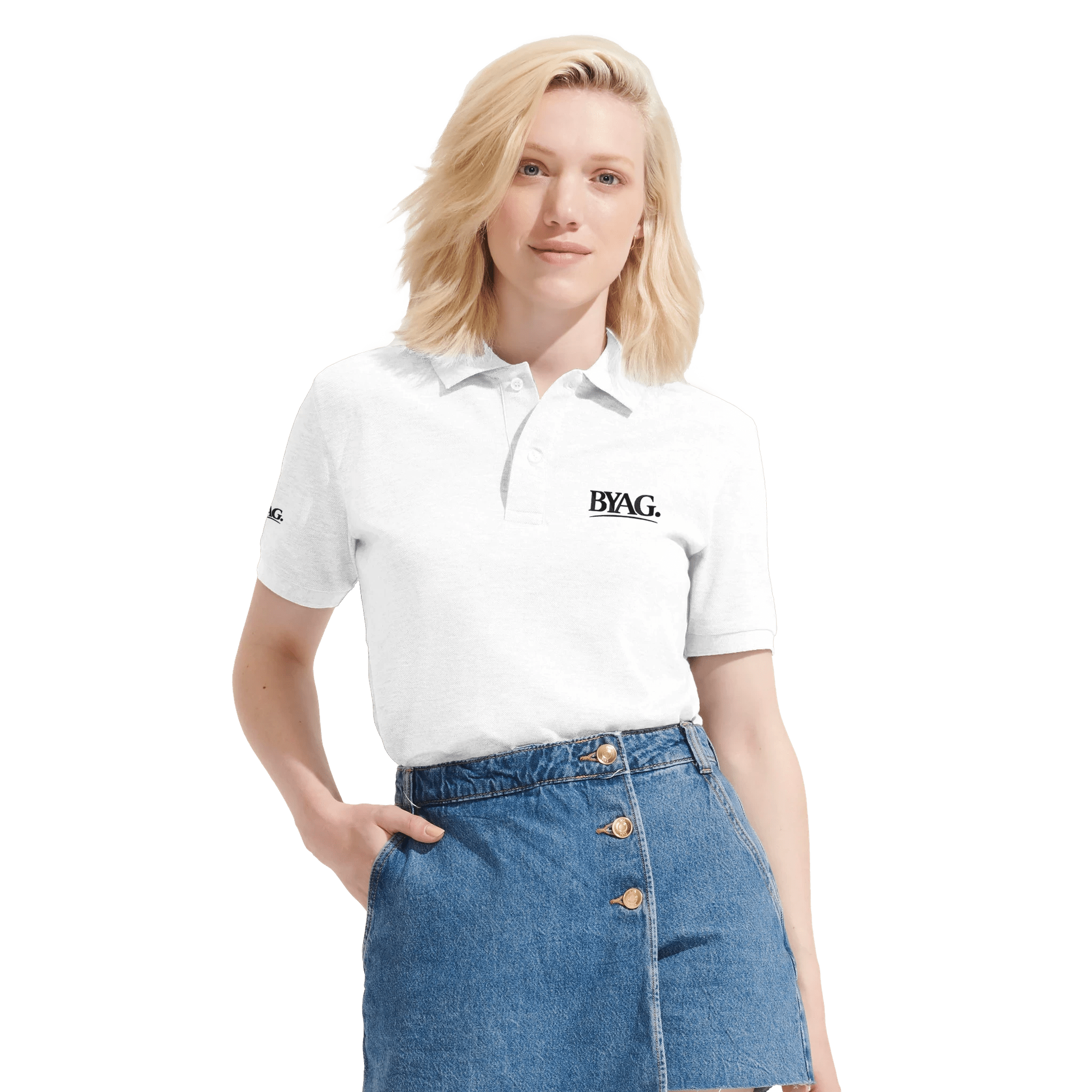 BYAG. Organic Polo Shirt – White - BYAG.DEPrint MaterialBYAG.DEBYAG.DE#original_value#XXS