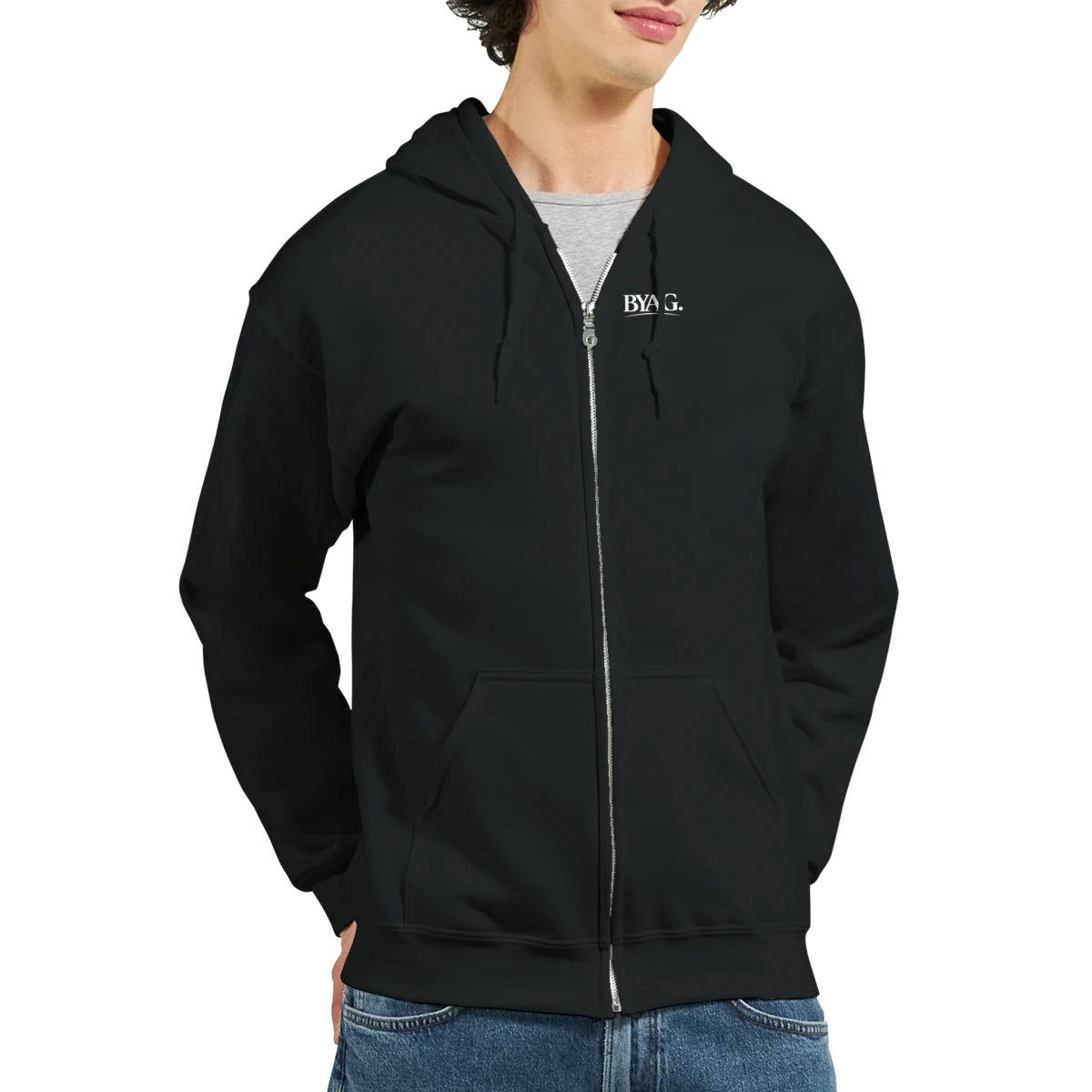 BYAG. Organic Zip Hoodie – Black - BYAG.DEPrint MaterialBYAG.DEBYAG.DE#original_value#S