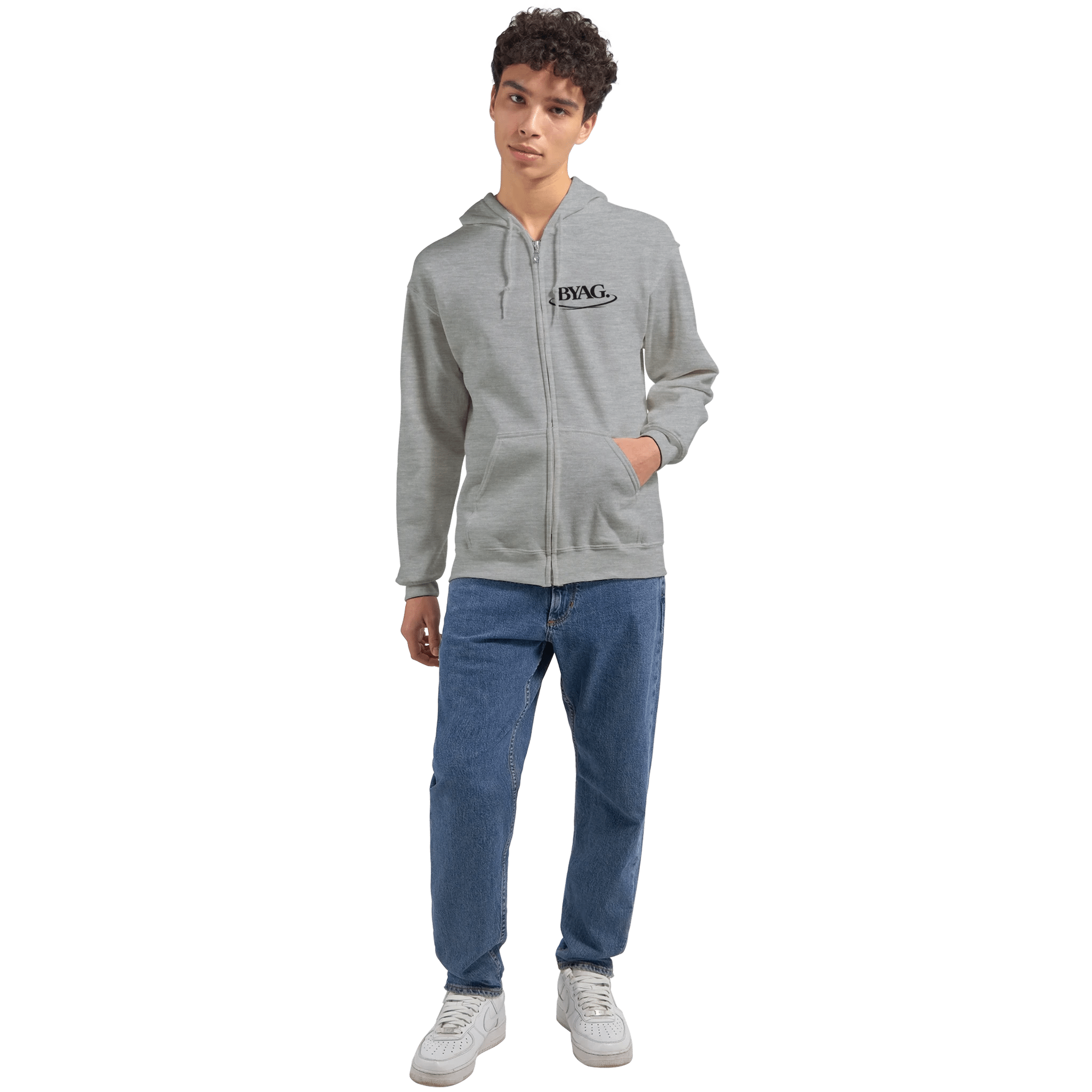 BYAG. Organic Zip Hoodie – Grey - BYAG.DEPrint MaterialBYAG.DEBYAG.DE#original_value#S
