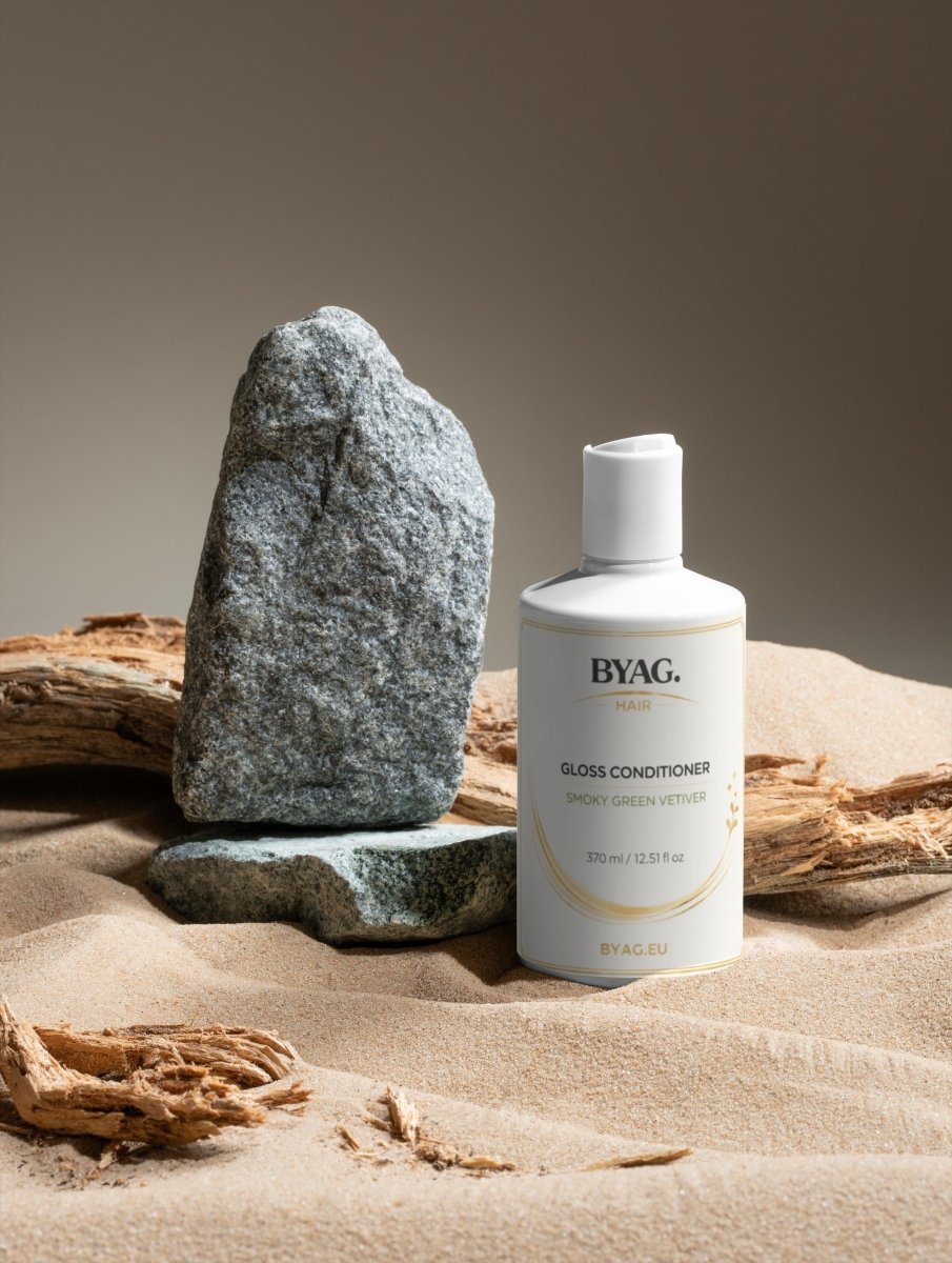 BYAG gloss hair conditioner smoky green vetiver