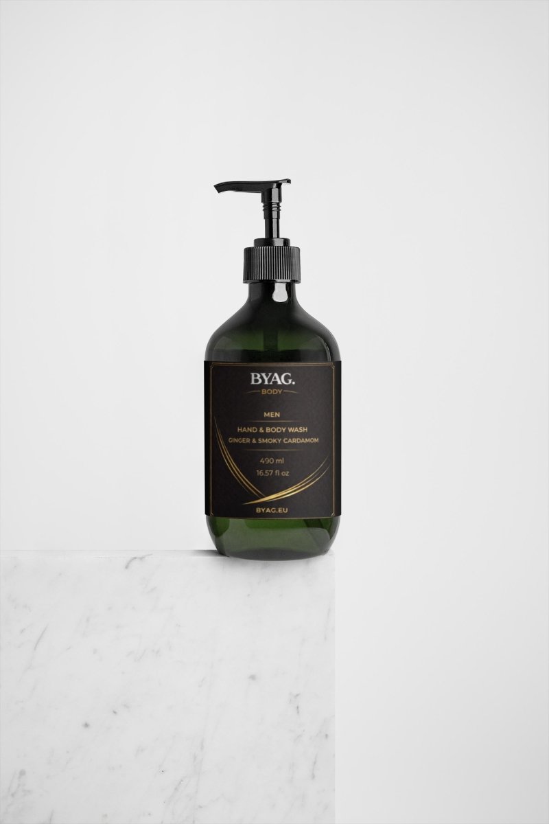 BYAG Hand and Body Wash Ginger Smoky Cardamom bottle