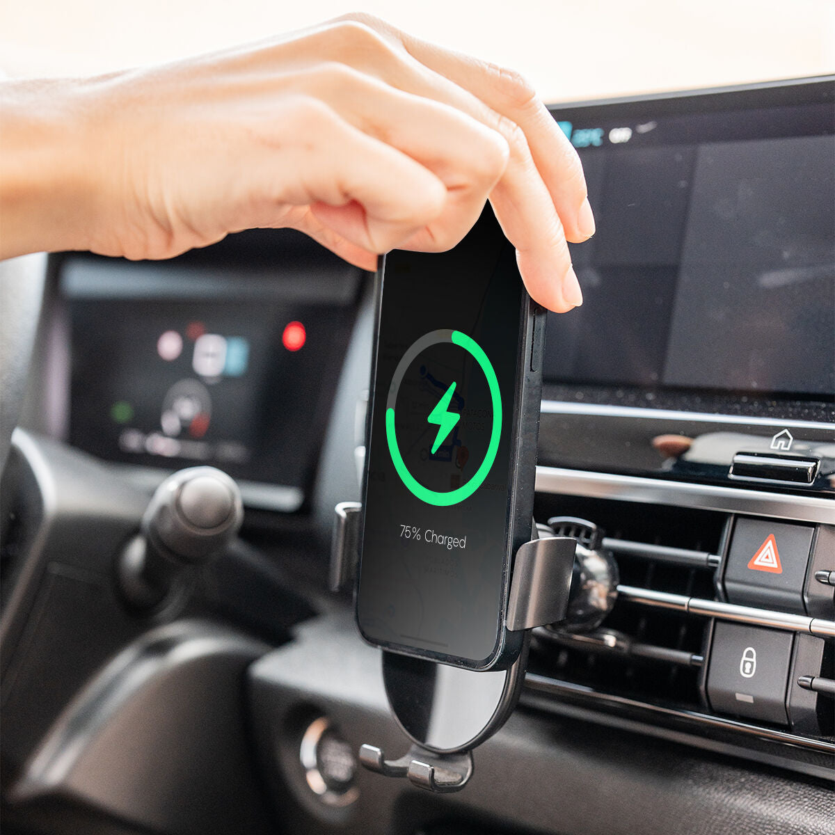 Kabellos Fast Charging Phone Holder for Cars Chakar InnovaGoods – Produktbild 1
