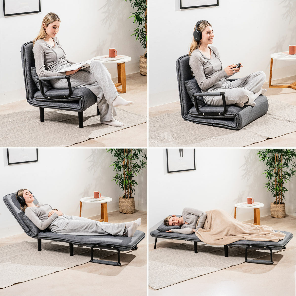 InnovaGoods 4-in-1 Umwandelbares Einzelschlafsofa Softfa – Produktansicht 1