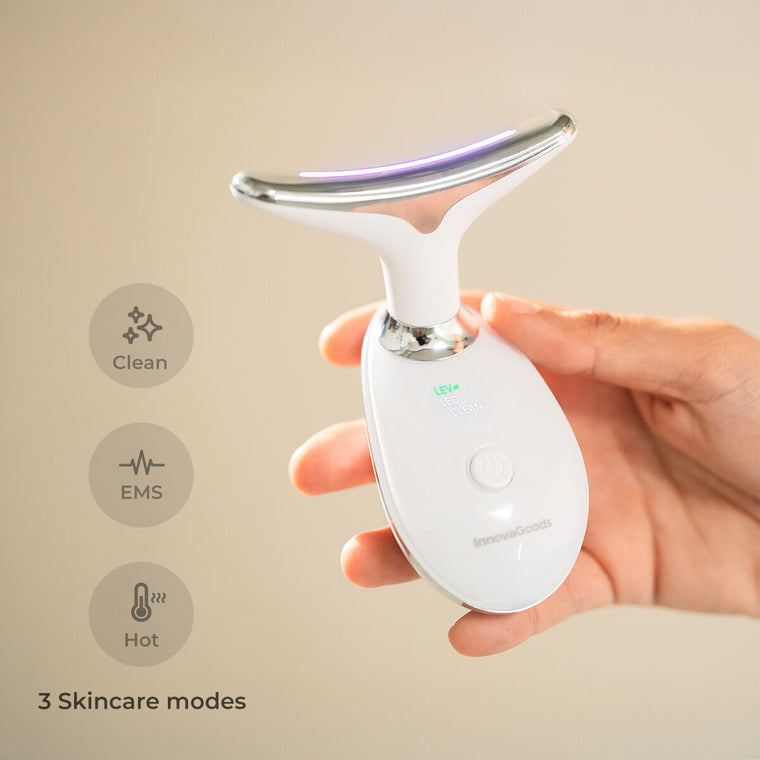 Elektrisch Facial Firming Massager for Face and Neck with LED, EMS, and Heat Selora InnovaGoods – Produktbild 2