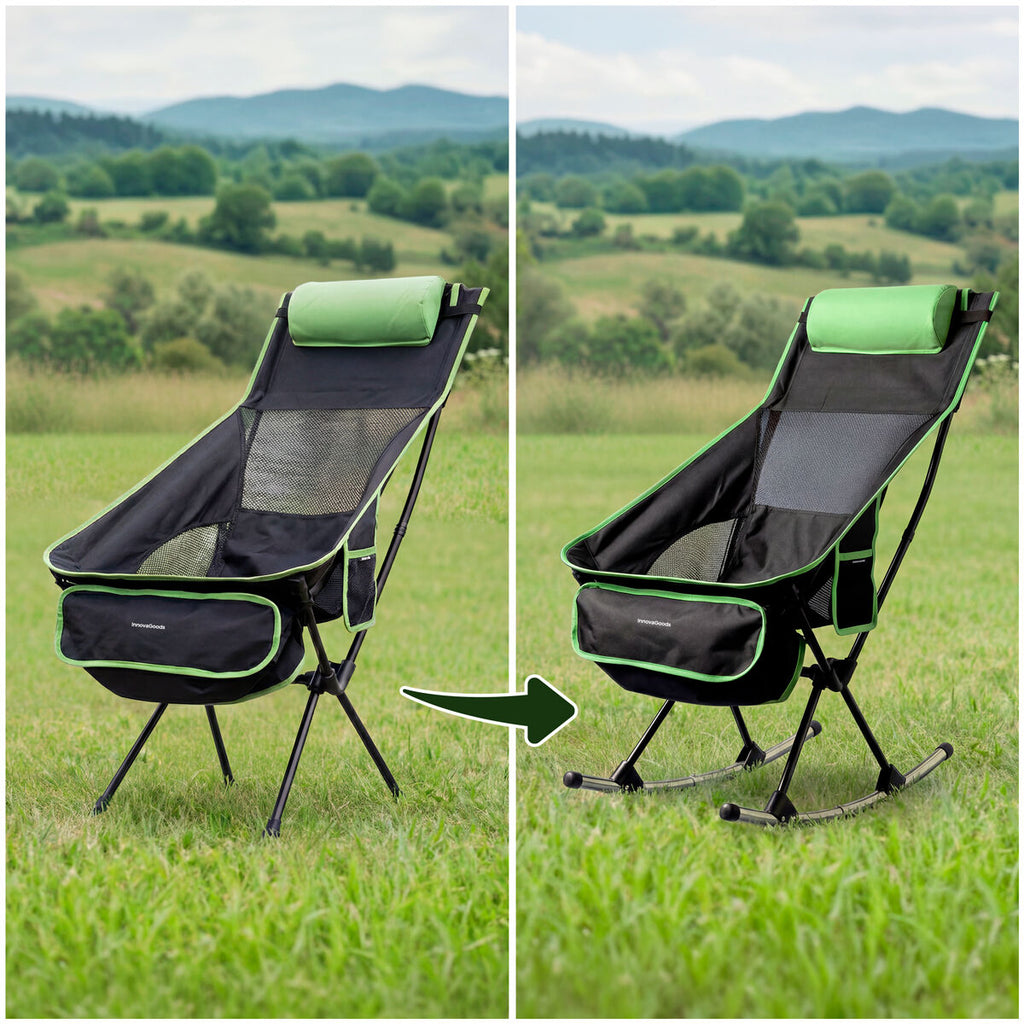 2-in-1 Klappbar Camping Rocking Stuhl mit Pocket, Kissen & Carry Tasche Trillow InnovaGoods – Produktansicht 2