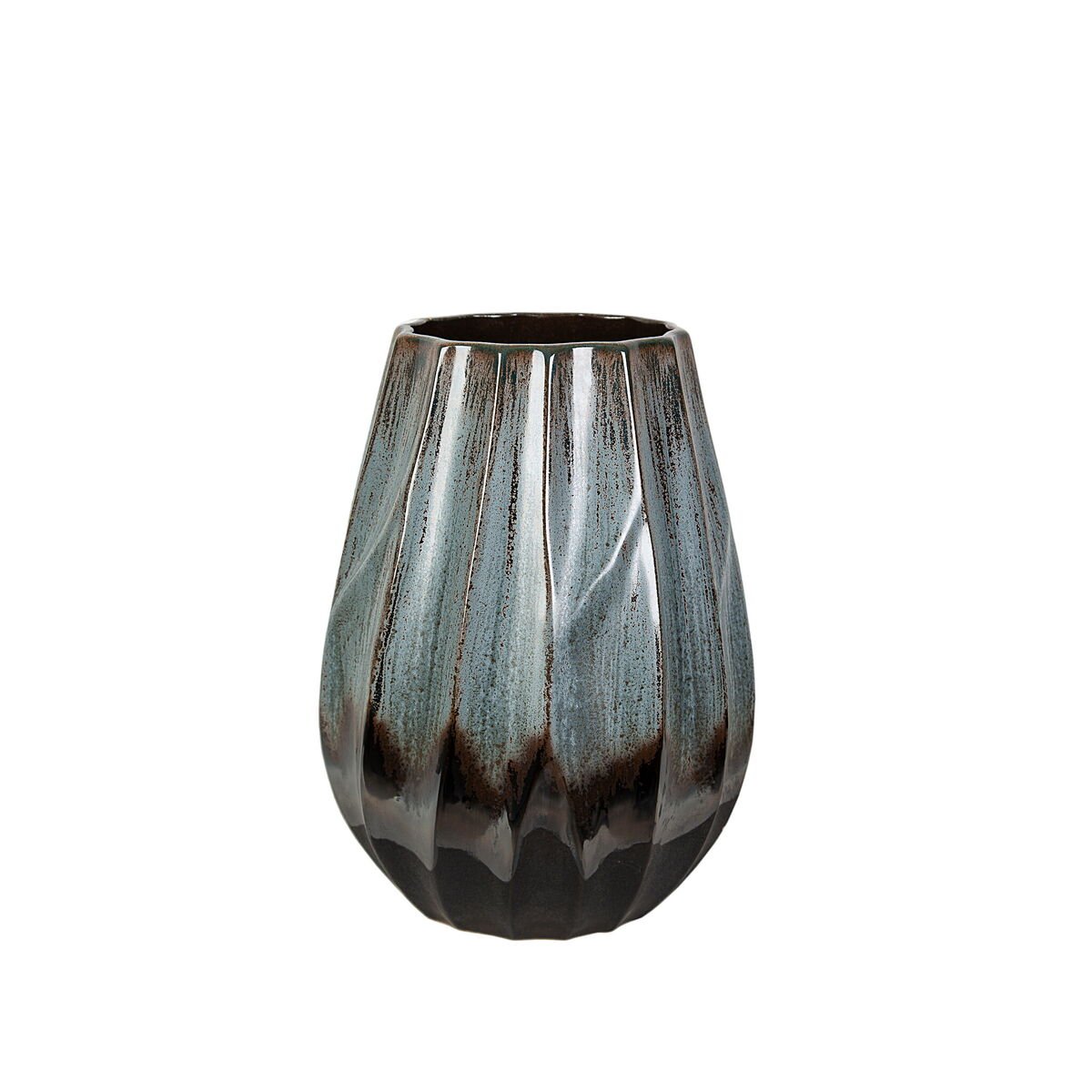 Vase Romimex Blau Schwarz Keramik – Produktbild 1